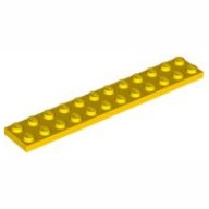 Lego destička 2x12, žlutá (244524, 4111853, 4189100, 4552336)